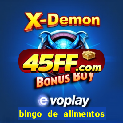 bingo de alimentos saludables para imprimir